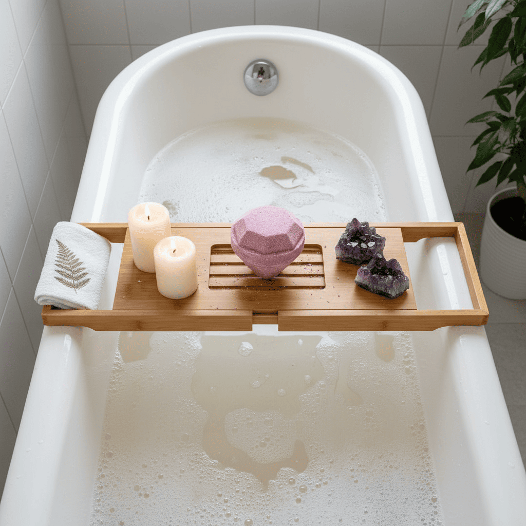 Gold Goddess Badebombe mit Edelsteinen