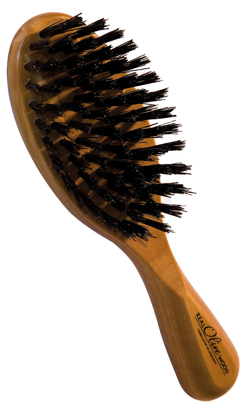 Haarbürste Wildschweinborsten Olivenholz klein