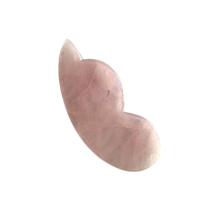 Gua Sha aus Rosenquarz in Kürbisform – Massage-Stein für straffere Haut und Self-Care Rituale