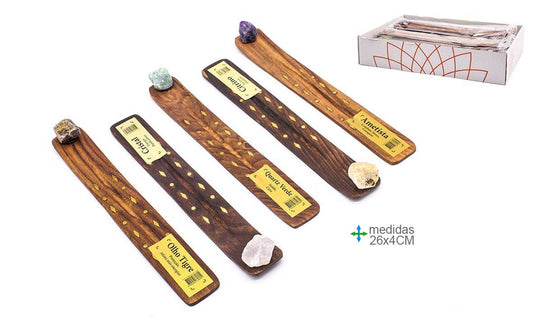 Räucherstäbchenhalter Holz & Edelstein