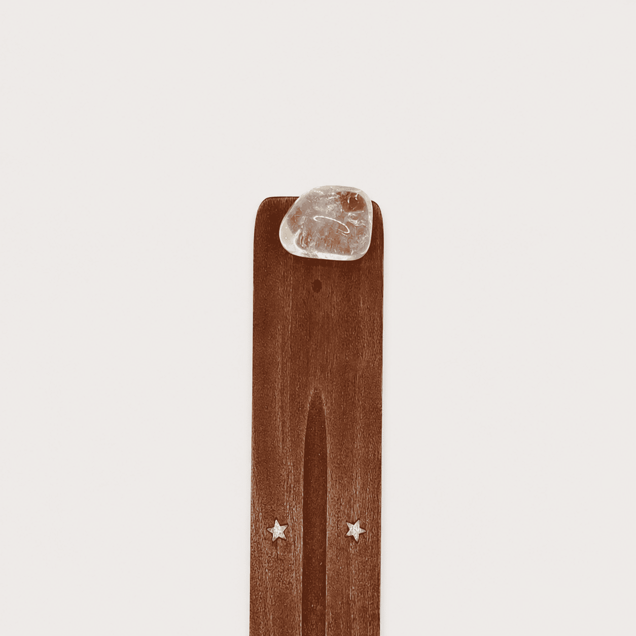 Räucherstäbchenhalter Holz & Edelstein poliert