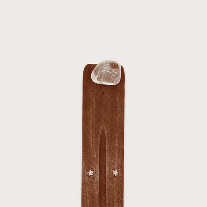 Räucherstäbchenhalter Holz & Edelstein poliert