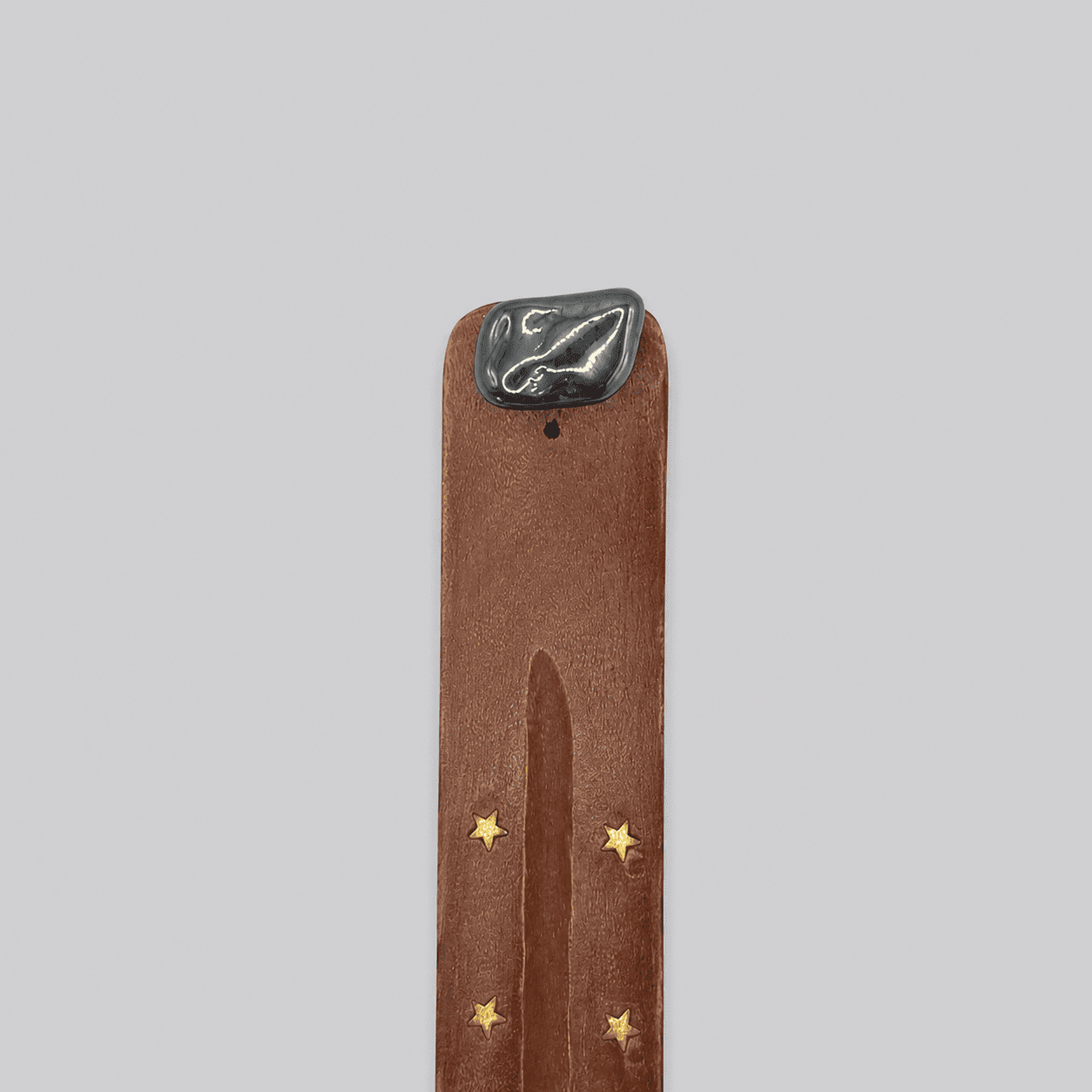 Räucherstäbchenhalter Holz & Edelstein poliert