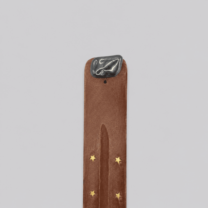 Räucherstäbchenhalter Holz & Edelstein poliert