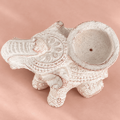 Räucherstäbchenhalter Elefant Creme