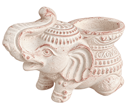 Räucherstäbchenhalter Elefant Creme
