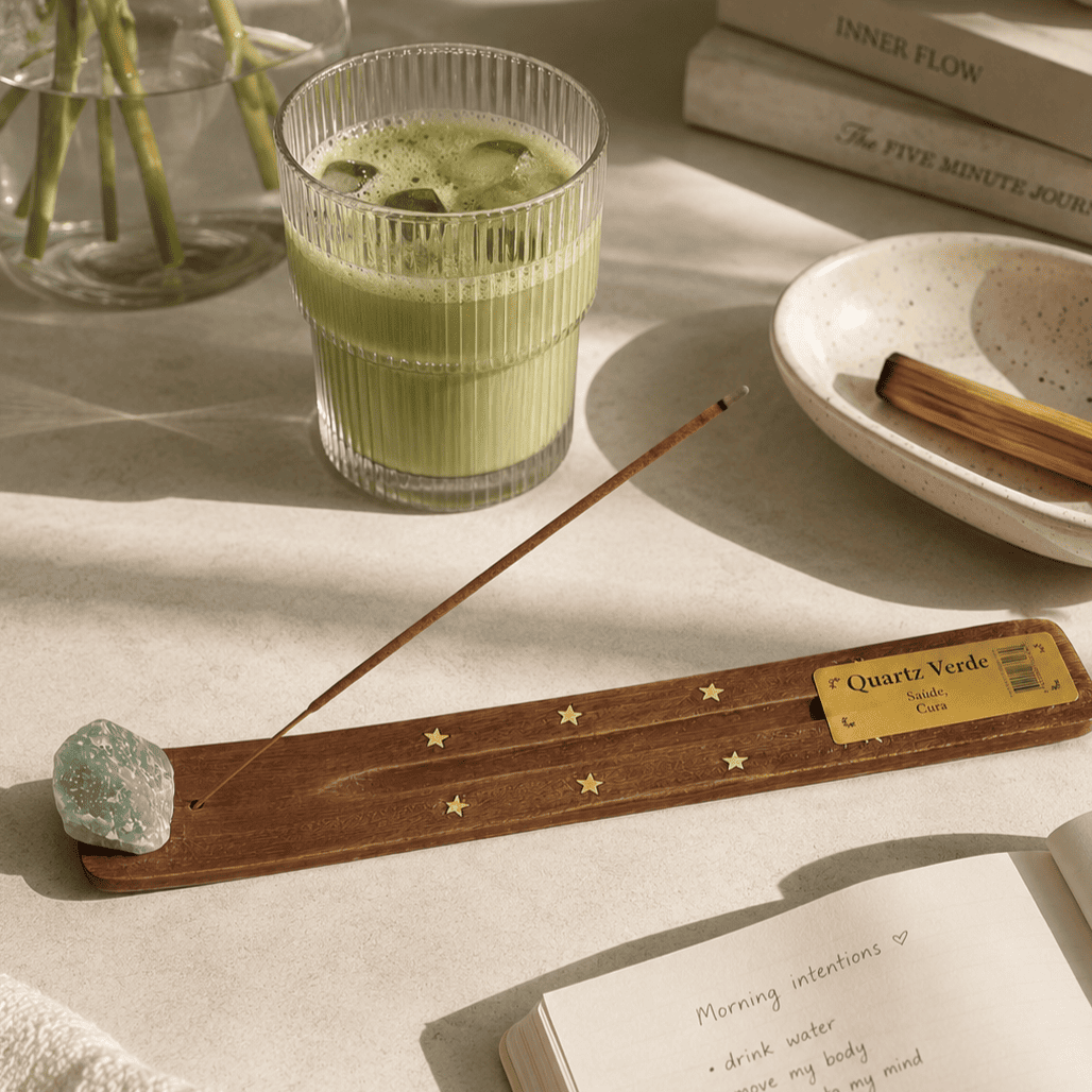 Räucherstäbchenhalter Holz & Edelstein Roh