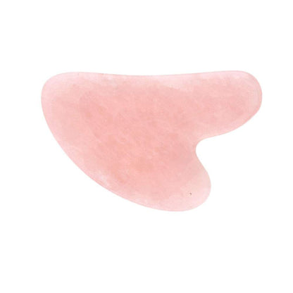 Gua Sha aus Rosenquarz in Herzform – Naturstein Beauty-Tool für Gesichtsmassage und Hautpflege