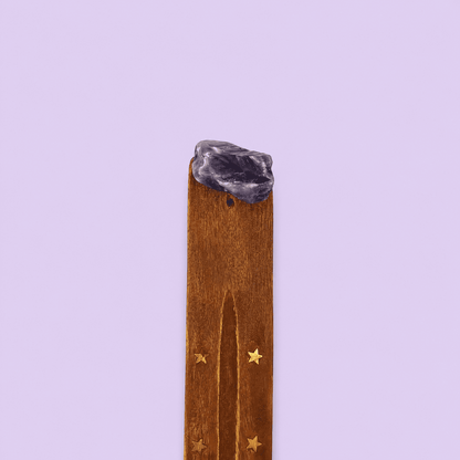 Räucherstäbchenhalter Holz & Edelstein Roh