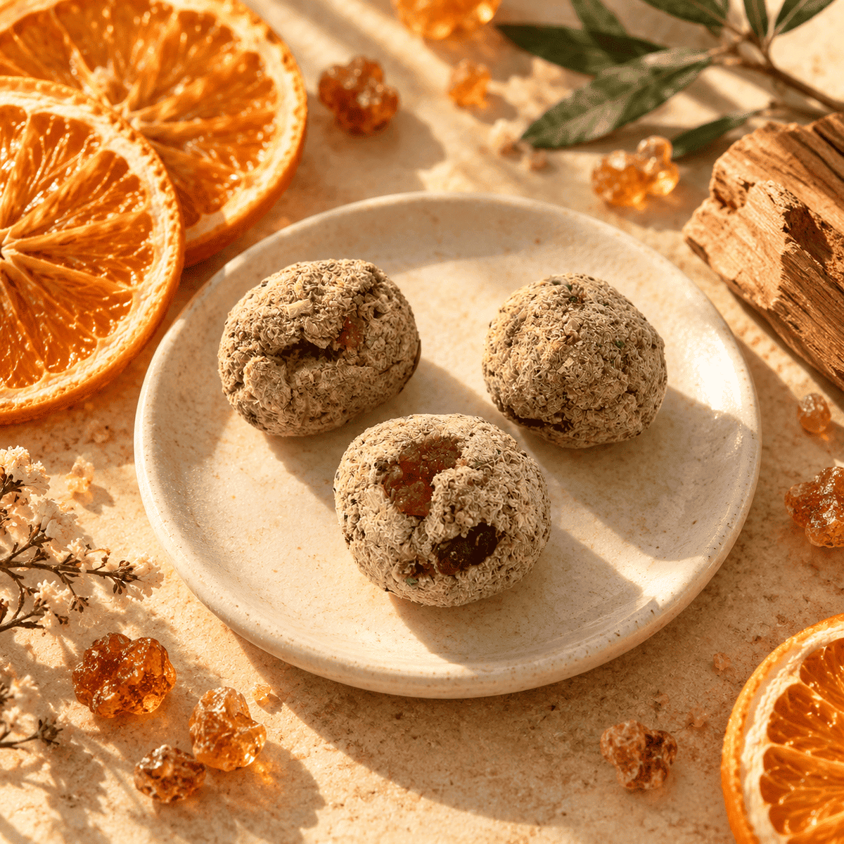 Weihrauch und Orange Räucherkugel Premium