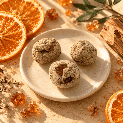 Weihrauch und Orange Räucherkugel Premium